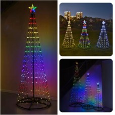 Kerstboom - Vlaggenmast - RGB Licht - 210cm - 370 LED - incl. Frame - Colour Changing