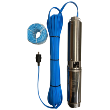4" WPS bronpompkit 2-10 P - 0,55 kW - 1 x 230V inclusief 30 meter nylon koord, 30 meter kabel en stekker